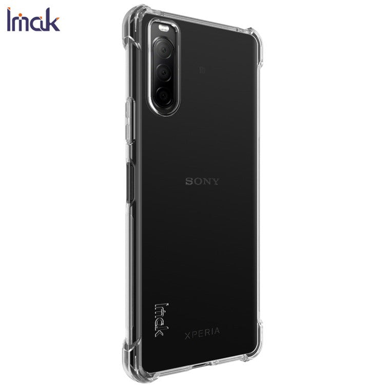 IMAK Silky Anti-drop TPU Soft Shell Case + Screen Protector Film for Sony Xperia 10 II - Transparent