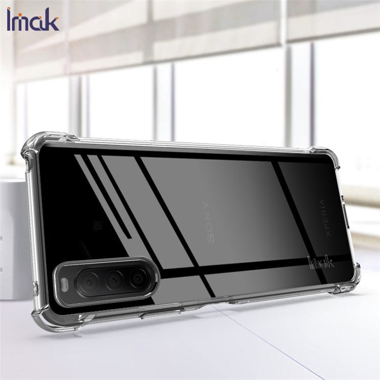 IMAK Silky Anti-drop TPU Soft Shell Case + Screen Protector Film for Sony Xperia 10 II - Transparent