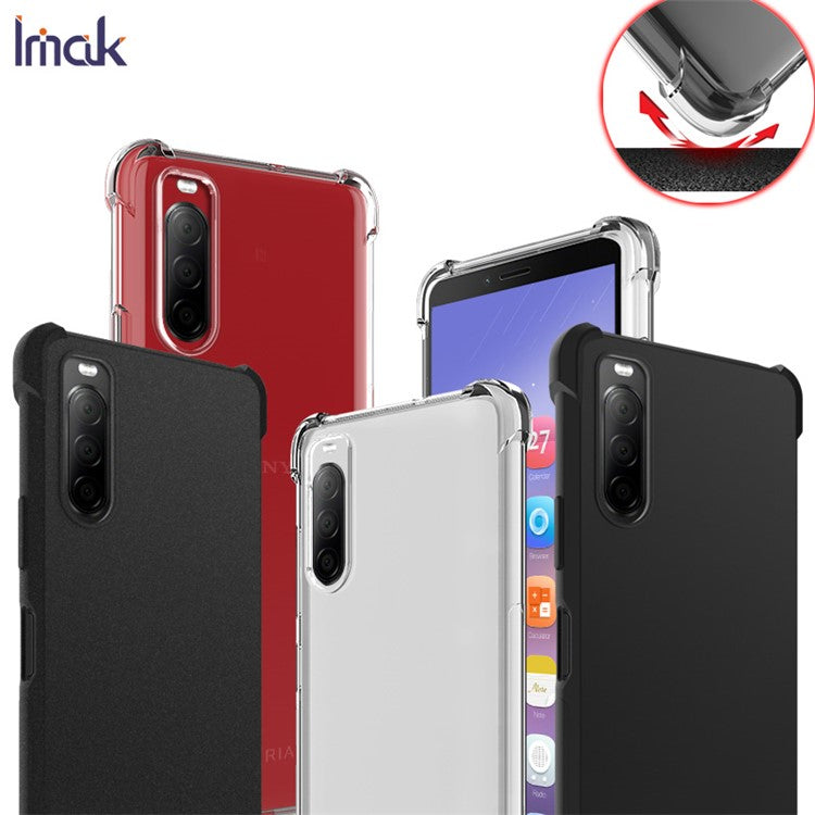 IMAK Silky Anti-drop TPU Soft Shell Case + Screen Protector Film for Sony Xperia 10 II - Transparent