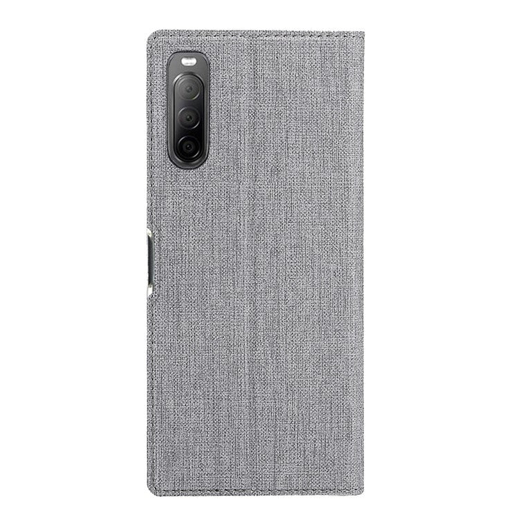 VILI DMX Cross Texture Auto-absorbed Leather Cover for Sony Xperia 10 II - Grey