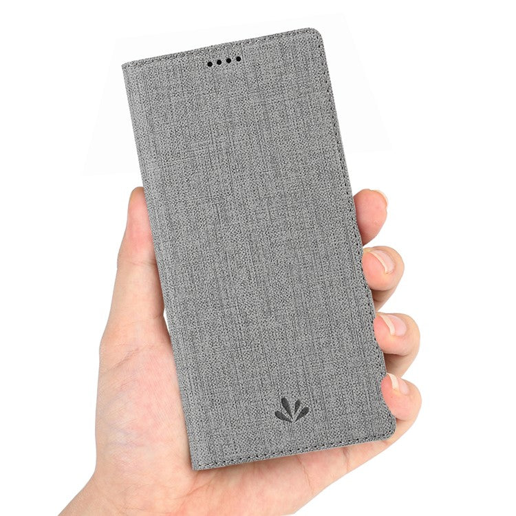 VILI DMX Cross Texture Auto-absorbed Leather Cover for Sony Xperia 10 II - Grey