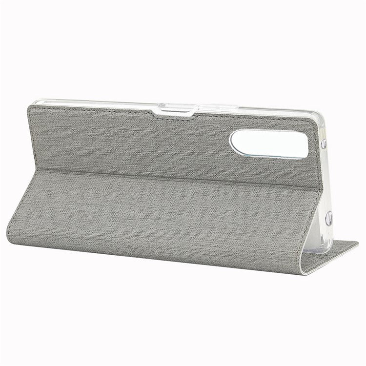 VILI DMX Cross Texture Auto-absorbed Leather Cover for Sony Xperia 10 II - Grey
