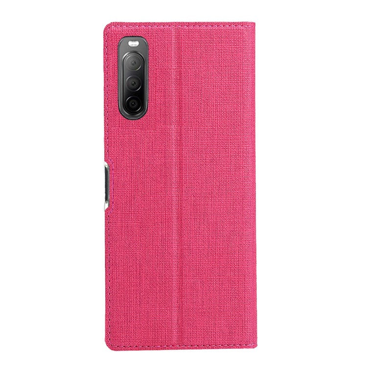 VILI DMX Cross Texture Auto-absorbed Leather Cover for Sony Xperia 10 II - Rose