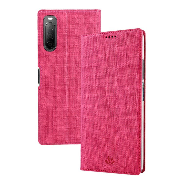 VILI DMX Cross Texture Auto-absorbed Leather Cover for Sony Xperia 10 II - Rose