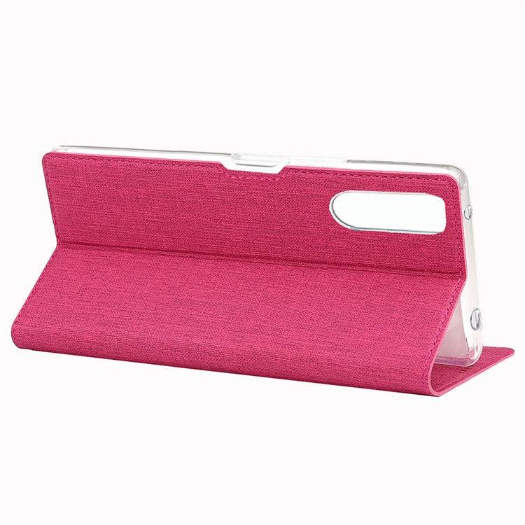 VILI DMX Cross Texture Auto-absorbed Leather Cover for Sony Xperia 10 II - Rose