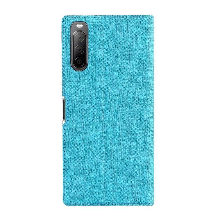 VILI DMX Cross Texture Auto-absorbed Leather Cover for Sony Xperia 10 II - Blue