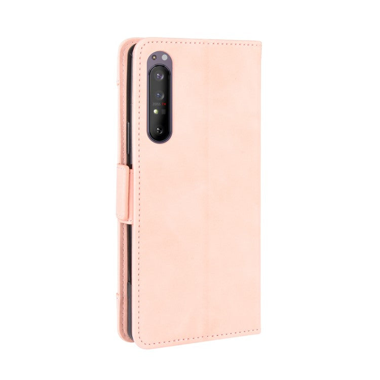 Leather Shell with Multiple Card Slots for Sony Xperia 1 II - Pink