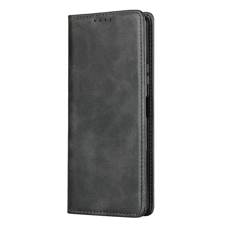 Auto-absorbed Leather Wallet Case for Sony Xperia 10 II - Black