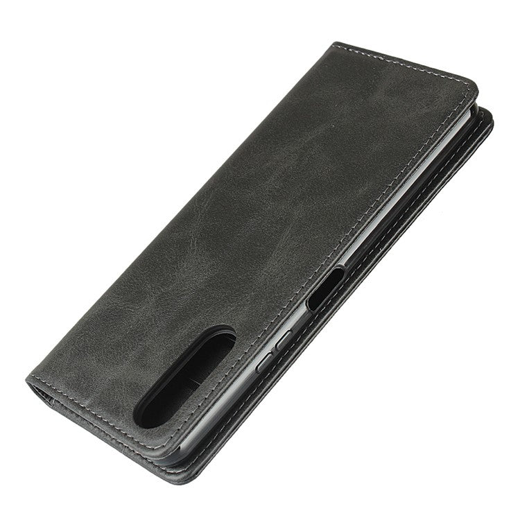 Auto-absorbed Leather Wallet Case for Sony Xperia 10 II - Black