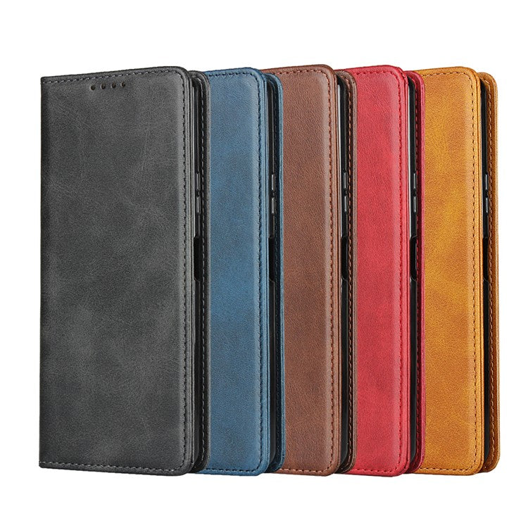 Auto-absorbed Leather Wallet Case for Sony Xperia 10 II - Black