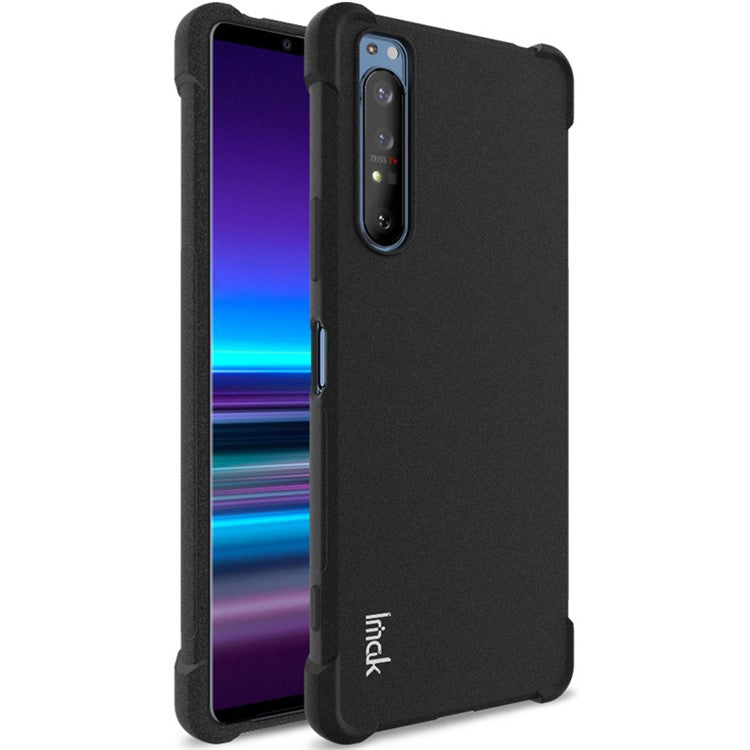 IMAK Silky Anti-drop TPU Soft Shell Cover + Screen Film for Sony Xperia 1 II - Matte Black