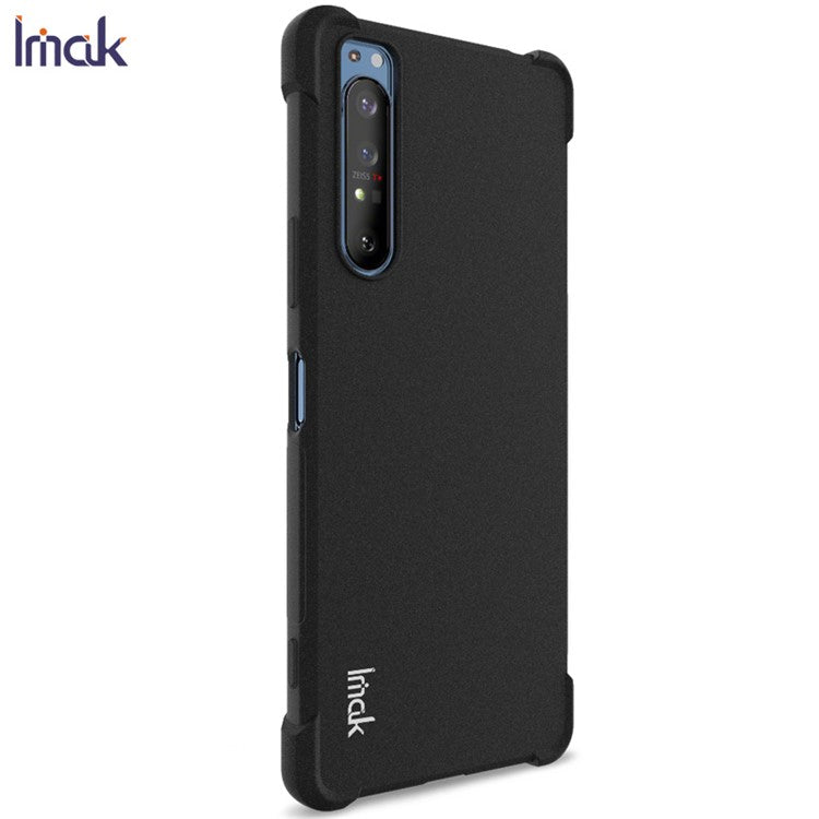 IMAK Silky Anti-drop TPU Soft Shell Cover + Screen Film for Sony Xperia 1 II - Matte Black