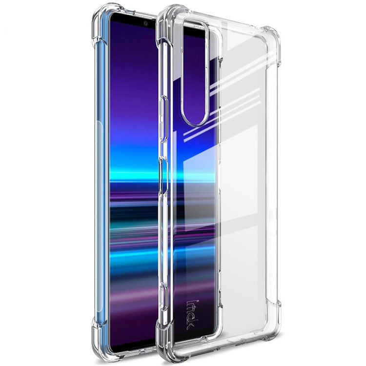 IMAK Silky Anti-drop TPU Soft Shell Cover + Screen Film for Sony Xperia 1 II - Transparent