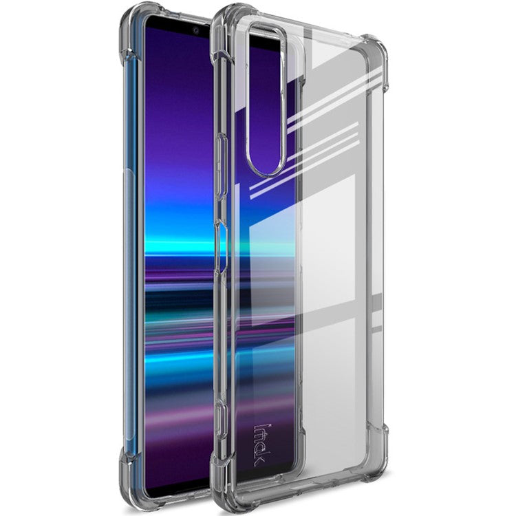 IMAK Silky Anti-drop TPU Soft Shell Cover + Screen Film for Sony Xperia 1 II - Transparent Black