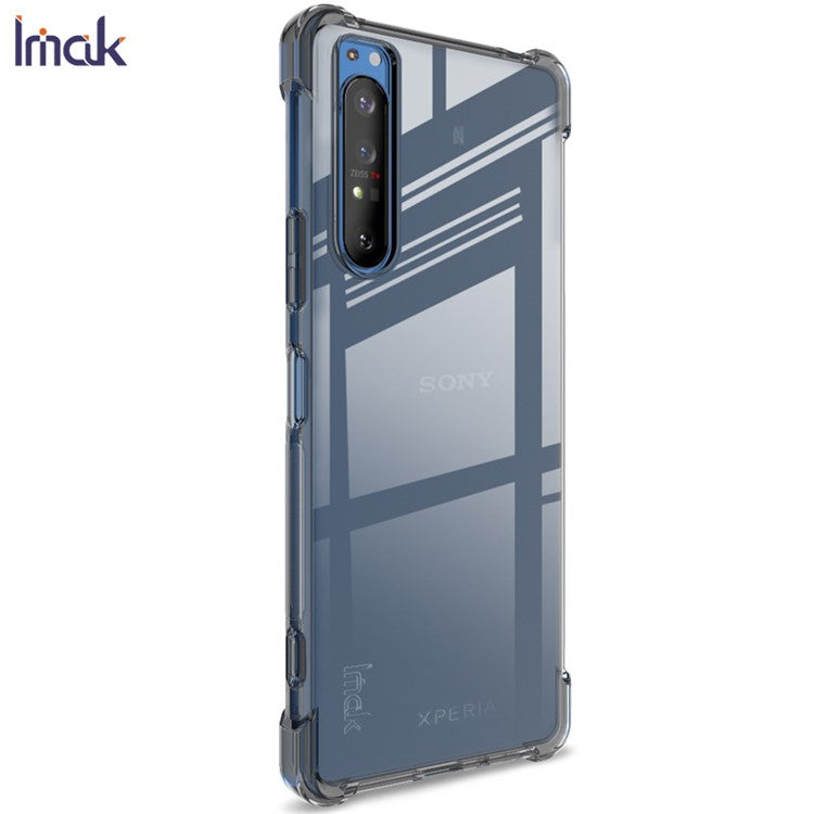 IMAK Silky Anti-drop TPU Soft Shell Cover + Screen Film for Sony Xperia 1 II - Transparent Black