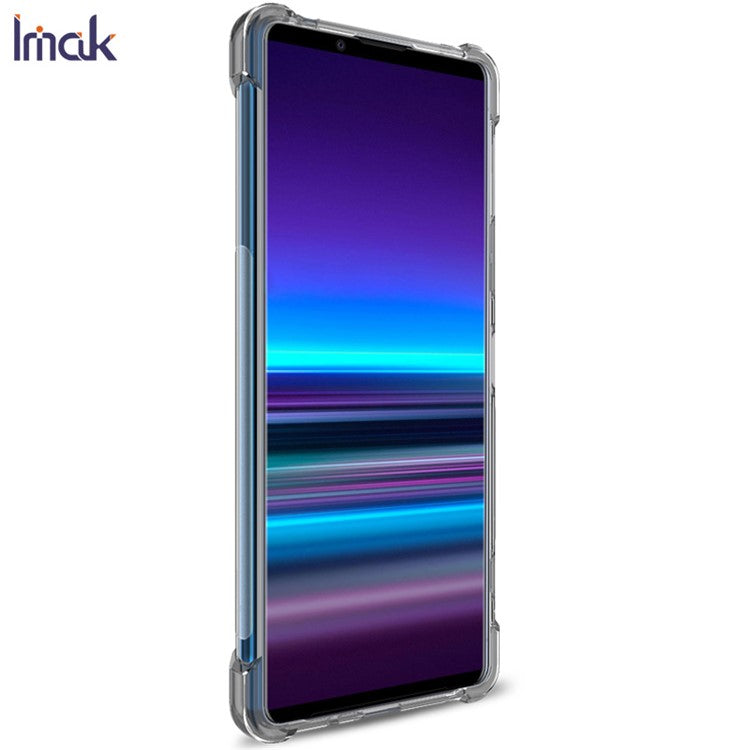 IMAK Silky Anti-drop TPU Soft Shell Cover + Screen Film for Sony Xperia 1 II - Transparent Black