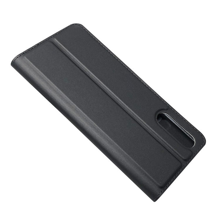 Magnetic Adsorption Stand Leather Card Holder Case for Sony Xperia 10 II - Black