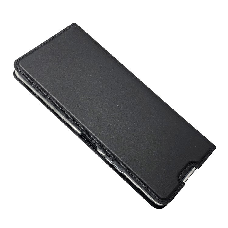 Magnetic Adsorption Stand Leather Card Holder Case for Sony Xperia 10 II - Black