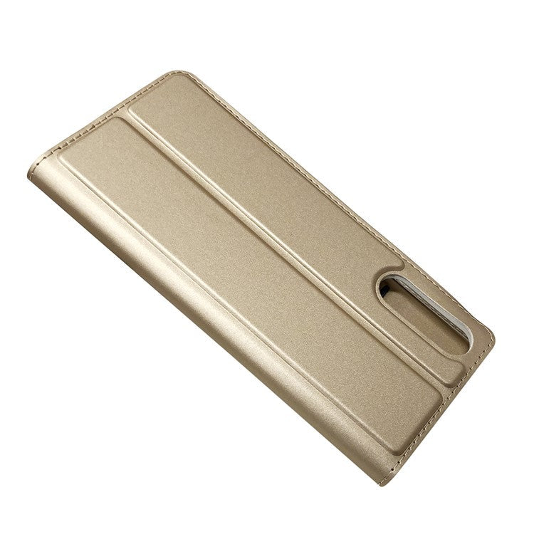 Magnetic Adsorption Stand Leather Card Holder Case for Sony Xperia 10 II - Gold