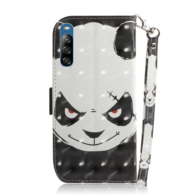 Patterned Light Spot Decor Leather Wallet Phone Case for Sony Xperia L4 - Angry Panda
