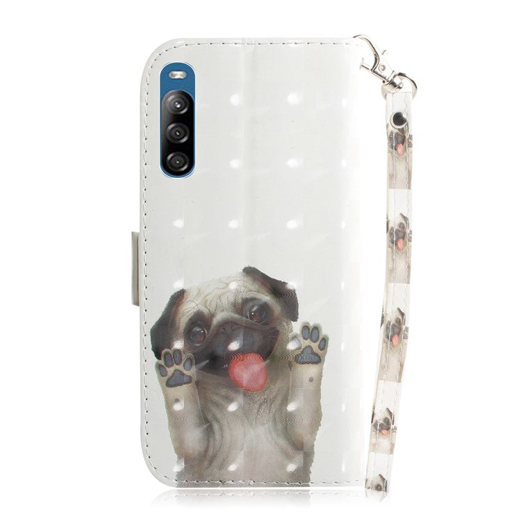 Patterned Light Spot Decor Leather Wallet Phone Case for Sony Xperia L4 - Dog