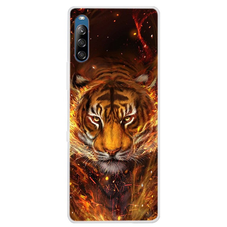 Pattern Printing Soft TPU Phone Shell for Xperia L4 - Tiger