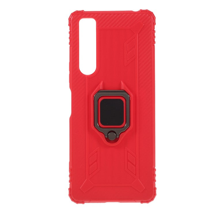 Finger Ring Kickstand TPU Mobile Phone Shell Case for Sony Xperia 1 II - Red