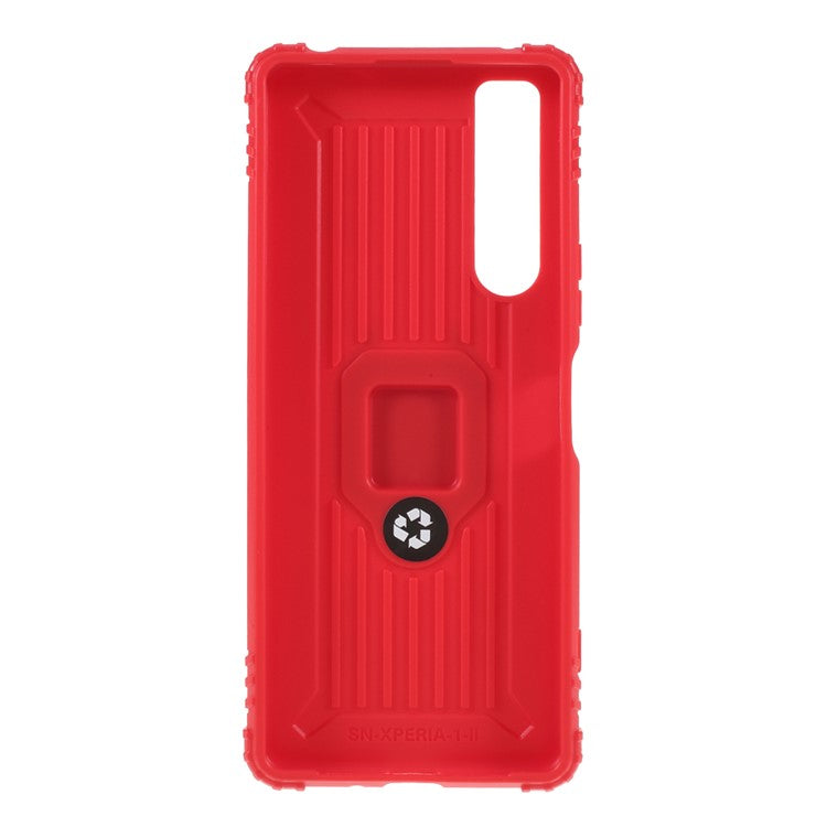 Finger Ring Kickstand TPU Mobile Phone Shell Case for Sony Xperia 1 II - Red