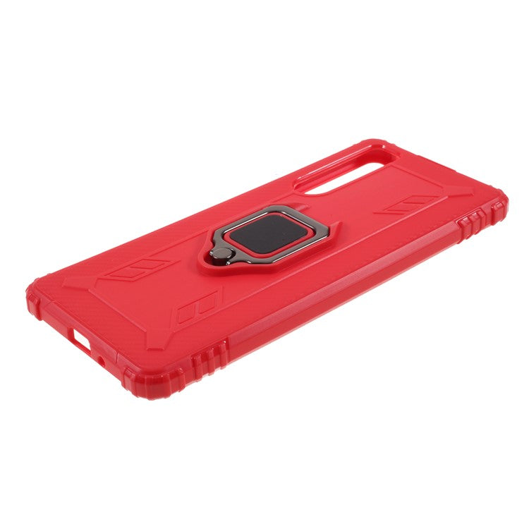 Finger Ring Kickstand TPU Mobile Phone Shell Case for Sony Xperia 1 II - Red