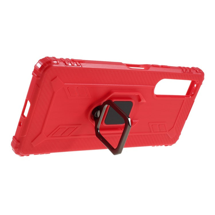 Finger Ring Kickstand TPU Mobile Phone Shell Case for Sony Xperia 1 II - Red