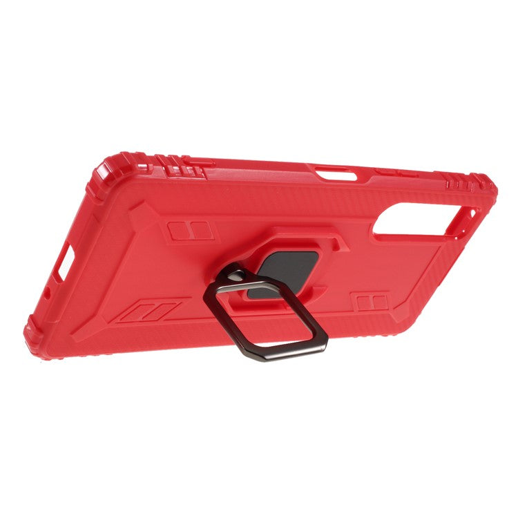 Finger Ring Kickstand TPU Mobile Phone Shell Case for Sony Xperia 1 II - Red