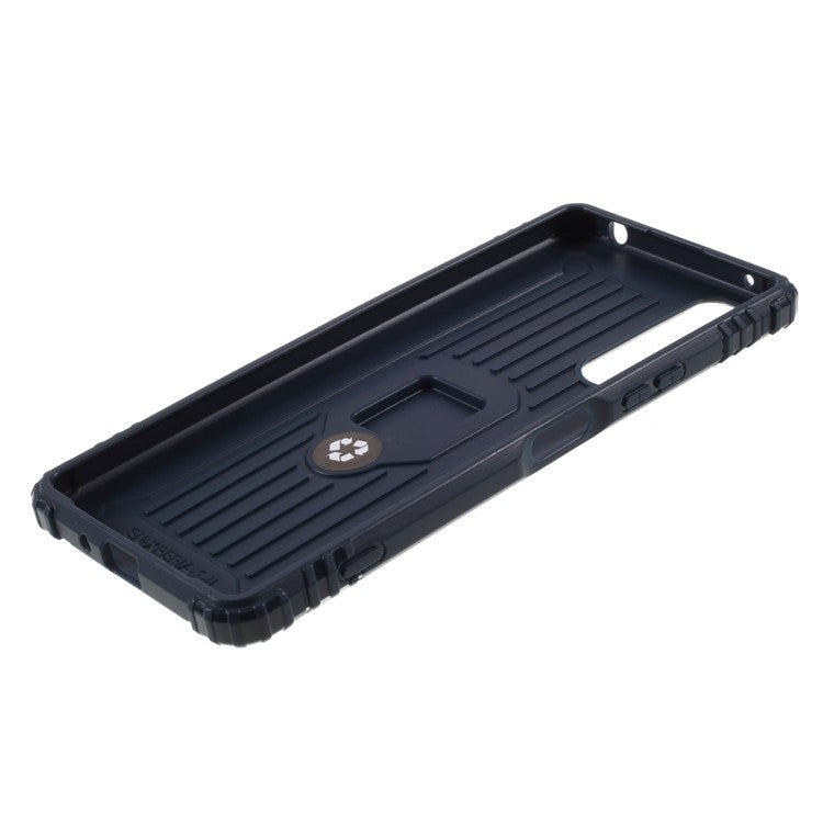 Finger Ring Kickstand TPU Mobile Phone Shell Case for Sony Xperia 1 II - Blue