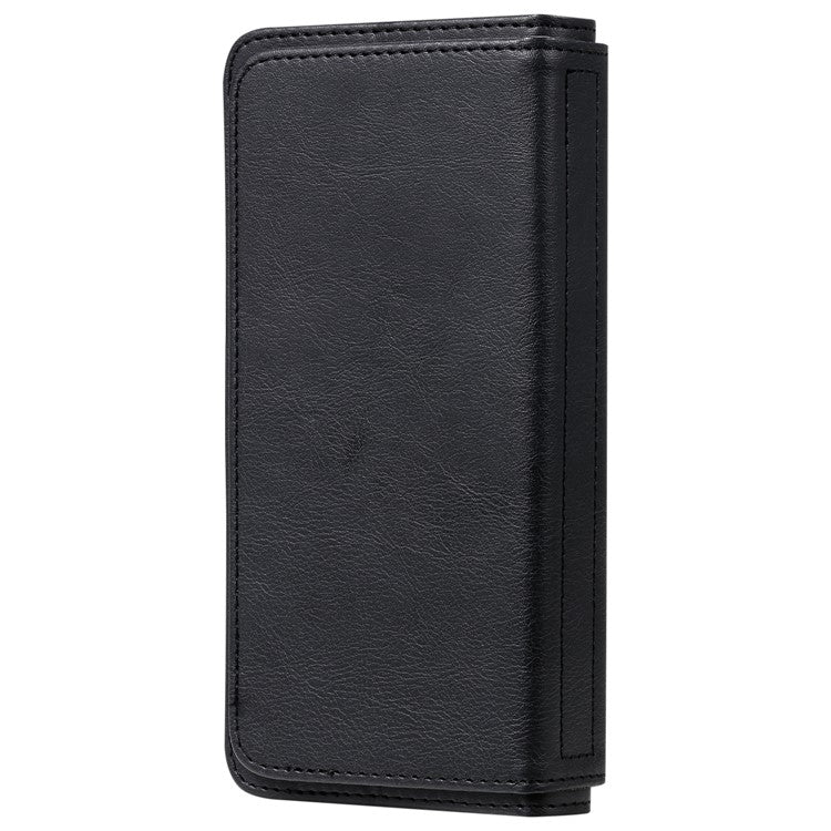 KT Multi-functional Series-1 10 Card Slots Leather Wallet Case for Sony Xperia 10 II - Black