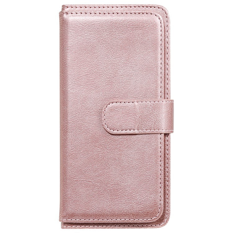 KT Multi-functional Series-1 10 Card Slots Leather Wallet Case for Sony Xperia 10 II - Rose Gold