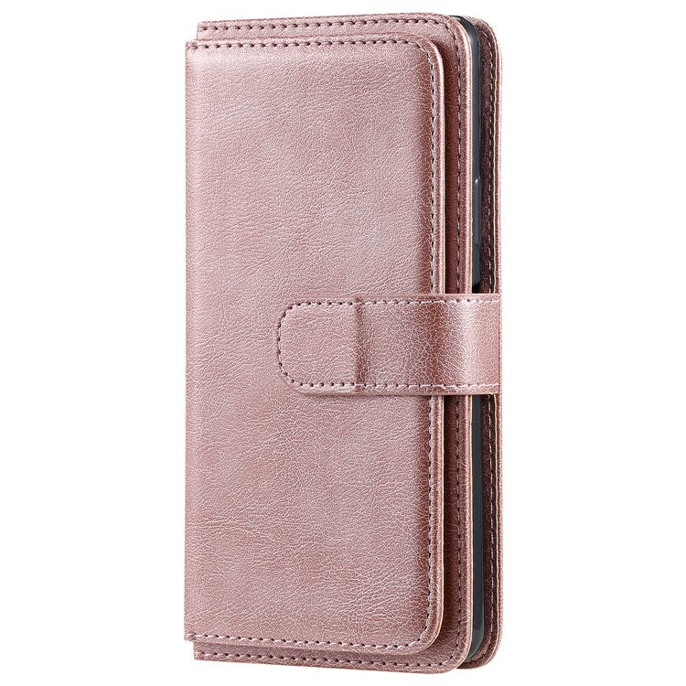 KT Multi-functional Series-1 10 Card Slots Leather Wallet Case for Sony Xperia 10 II - Rose Gold