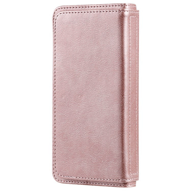 KT Multi-functional Series-1 10 Card Slots Leather Wallet Case for Sony Xperia 10 II - Rose Gold