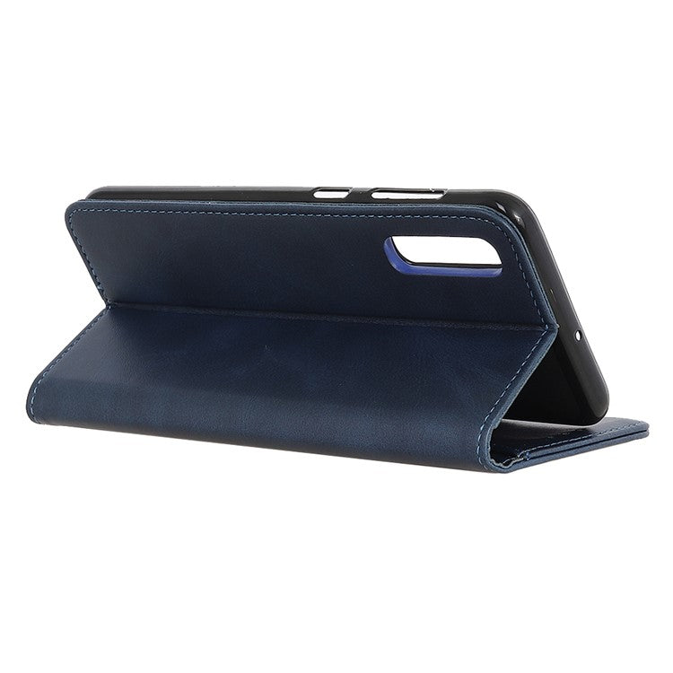 Auto-absorbed Split Leather Cover for Sony Xperia 5 II - Blue