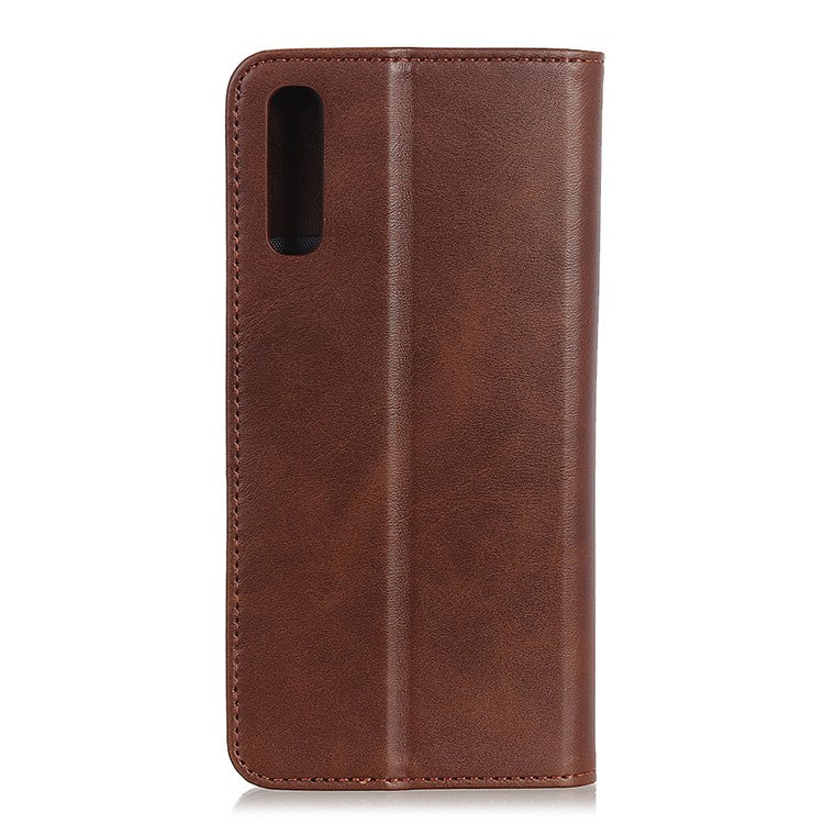 Auto-absorbed Split Leather Cover for Sony Xperia 5 II - Coffee