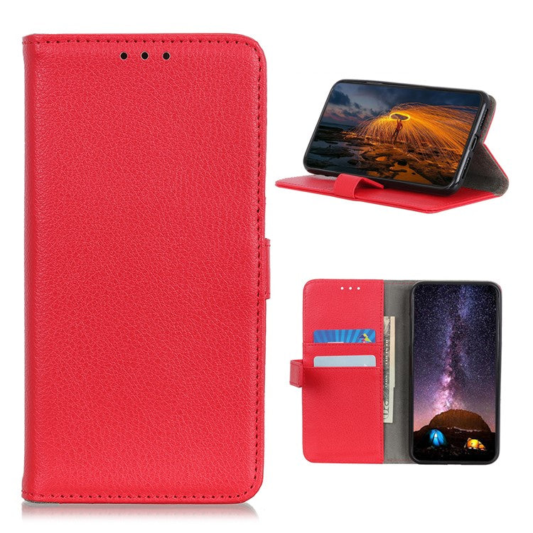 Litchi Texture Leather Mobile Phone Shell for Sony Xperia 5 II - Red