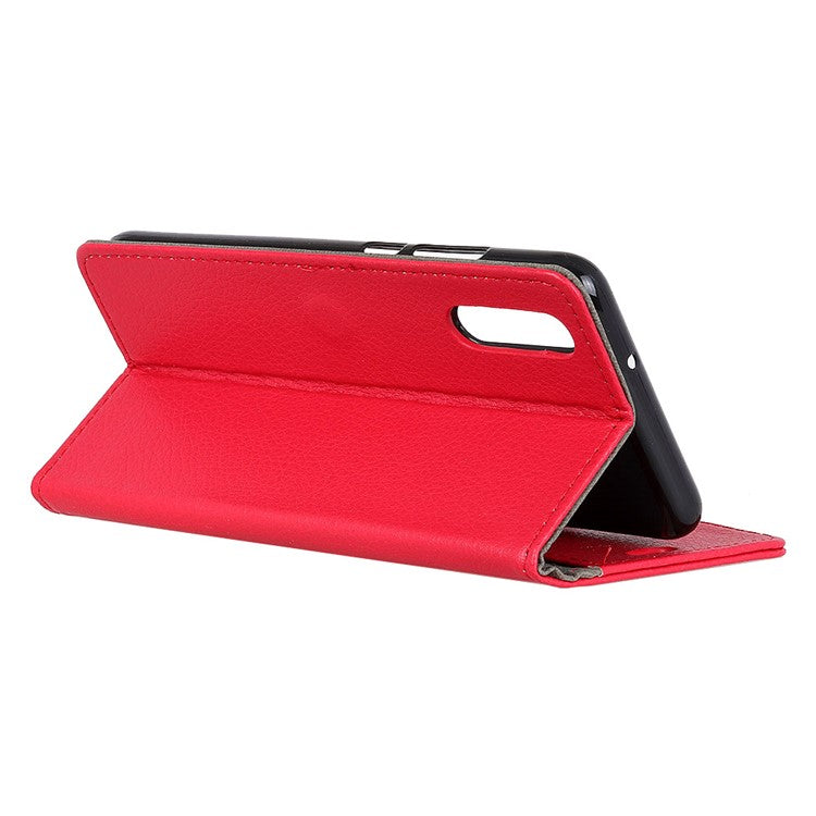 Litchi Texture Leather Mobile Phone Shell for Sony Xperia 5 II - Red