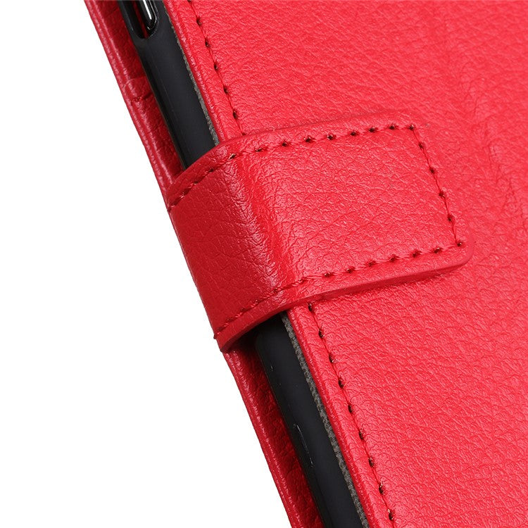 Litchi Texture Leather Mobile Phone Shell for Sony Xperia 5 II - Red