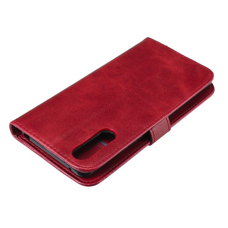 Multi-Function Leather Zippered Wallet Phone Case with Two Cash Pocket for Sony Xperia 10 II - Red