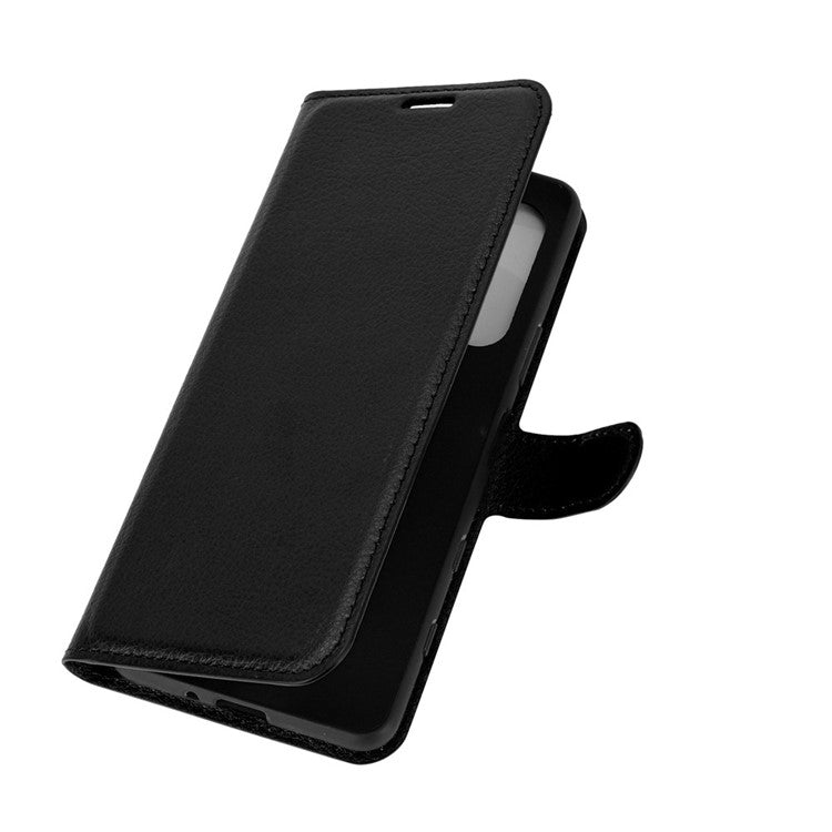 Litchi Texture Leather Wallet Cell Phone Protective Case for Sony Xperia 5 II - Black