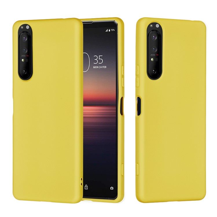 Liquid Silicone Phone Cover Case for Sony Xperia 1 II - Yellow