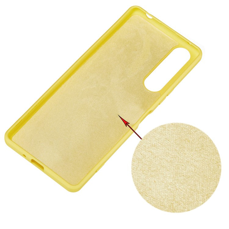 Liquid Silicone Phone Cover Case for Sony Xperia 1 II - Yellow