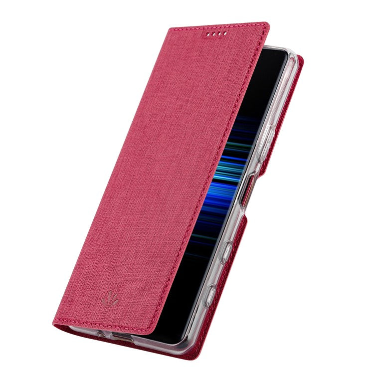 VILI DMX Cross Texture Card Slot Stand Leather Case for Sony Xperia 5 II - Red