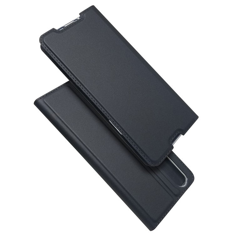 Magnetic Adsorption Stand Leather Card Holder Case for Sony Xperia 5 II - Black