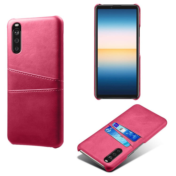 KSQ PC + PU Leather Coated Case with Dual-Card Slots for Sony Xperia 10 II - Rose