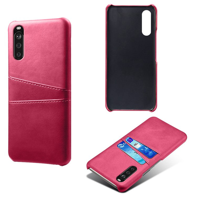 KSQ PC + PU Leather Coated Case with Dual-Card Slots for Sony Xperia 10 II - Rose