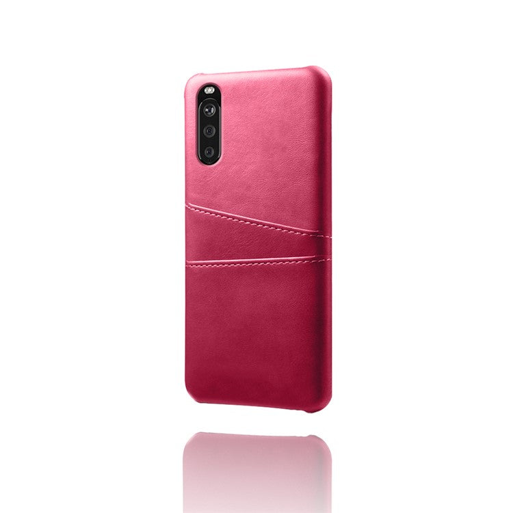 KSQ PC + PU Leather Coated Case with Dual-Card Slots for Sony Xperia 10 II - Rose
